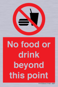 No food or drink beyond this point